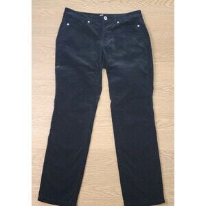 J. Jill Velour Velvet Pants Womens 8 Black Velvet Mid Rise Straight Leg 32x28